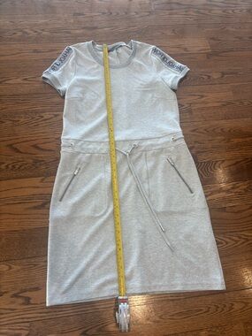 Heather Gray Short-Sleeve Midi Drawstring Dress